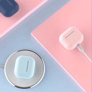 Чехол для AirPods 2 / AirPods 1 силиконовый мягкий для наушников синий (case C)