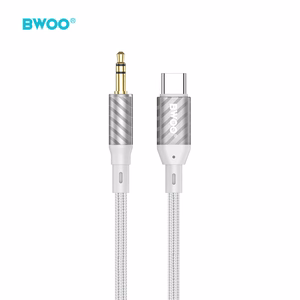 Аудиоадаптер Bwoo (AUX074) USB-C — 3,5 мм 1м серебристый
