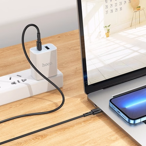 Hoco X83 60W Type-C to Type-C 1.0m juodas USB kabelis