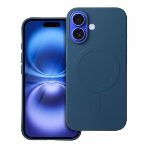 Case for iPhone 16 Silicone Mag Cover compatible with MagSafe (big hole) blue