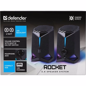 Компьютерные колонки Rocket 2.0 6W LED USB чёрные