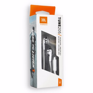 JBL T205 laidinės įstatomos ausinės baltas