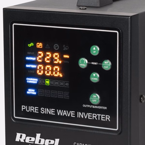 Rebel POWER-500-LFP4 backup power supply, pure sine wave inverter with charging, 12 V / 230 V, 500 VA / 300 W