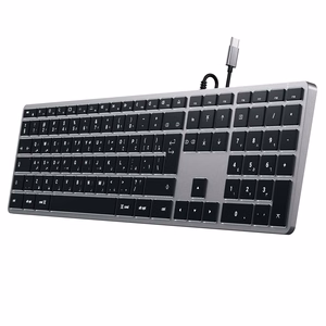 Satechi Slim W3 Wired laidinė USB-C QWERTY klaviatūra, ST-UCSW3M, space gray