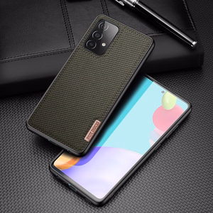 Dux Ducis Fino dėklas telefonui padengtas nailono medžiaga Samsung Galaxy A72 4G žalias
