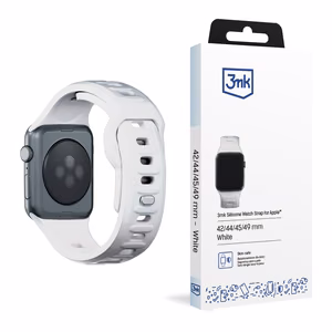 3mk silikoninis laikrodžio dirželis Apple Watch 42 / 44 / 45 / 49 mm - balta