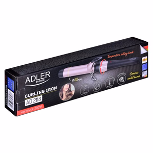 Adler AD 2118 – керамическая плойка, 32 мм, до 200 °C, 56 Вт, чёрно-розовая