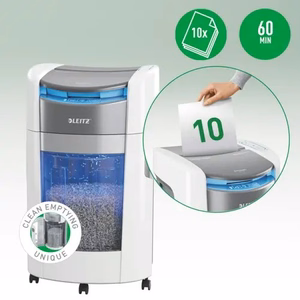 Leitz 80420000 IQ Optimax AutoFeed 300 paper shredder, P4, 300 sheets, 25-litre waste bin