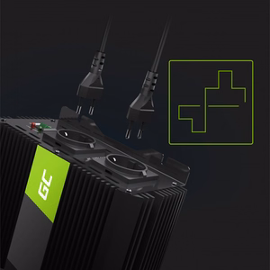 Green Cell PRO įtampos keitiklis, 12 V DC į 230 V AC, 2000 W nuolatinė / 4000 W momentinė galia, modifikuota sinusoidė