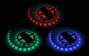 Rebel RGB LED juosta, 5 m, 150× 5050 SMD, atspari vandeniui, balta PCB
