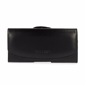 Telone VIVA diržo dėklas (DYDIS 14) Iphone 11/16 Plus/16 Pro/17 Pro/Huawei P30 Lite/Samsung S24/S25 juodas, odinis (155x80x14 mm)