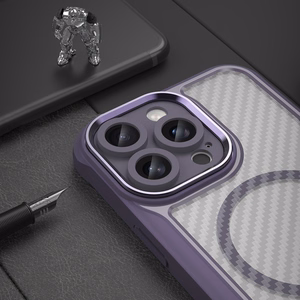 Leading Series Magnetinis silikoninis dėklas telefonui iPhone 16 Pro Max - violetinė