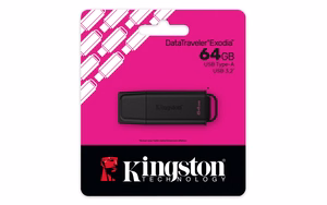 Kingston 64GB nešiojamasis USB 3.2 juodas