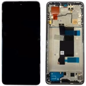 LCD ekranas Xiaomi Poco X6 5G su jutikliniu ekranu ir rėmeliu, juodas (suderinamas su Redmi Note 13 Pro 5G), originalus (service pack)