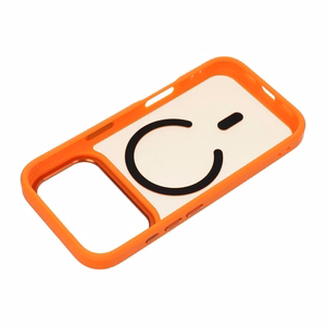 Dėklas, skirtas iPhone 18 Pro / 17 Pro: Forcell F-Protect Smoke Hybrid Premium, suderinamas su MagSafe, spalva – oranžinė