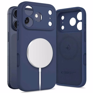 Tech-Protect Silicone MagSafe deklas iPhone 17 Pro Max - tamsiai melynas