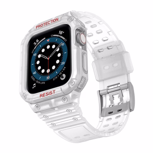 Protect Strap Ремешок для Apple Watch 42/44/45mm с бронированным чехлом - прозрачный