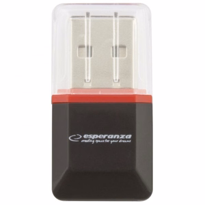 Esperanza EA134K kortelių skaitytuvas juodas, sidabrinis, skaidrus USB 2.0