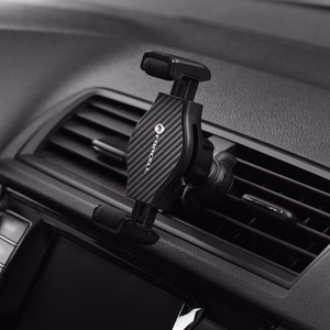 Forcell F-Grip Carbon H-CF509 automobilinis telefono laikiklis į ventiliacijos groteles, juodas