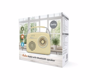 Setty Bluetooth garsiakalbis su radiju Retro P350 smėlio spalvos