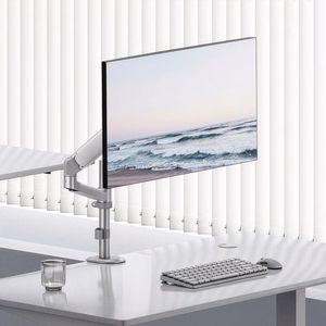 Ergo Office ER-691 W – dujinės spyruoklės monitoriaus laikiklis 17–32 col. ekranams, 1–10 kg, VESA iki 100×100, matinis baltas