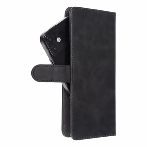 Universalus knygos tipo dėklas COMMON dydis XL, skirtas SAMSUNG A12 / A13 4G / A34 5G / A02s / XIAOMI Redmi 12 4G / 12C / NOTE 12 4G / 12 PRO 5G / OPPO A53s / A72 / A92, juodas