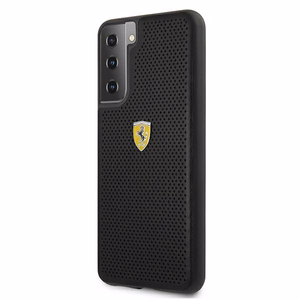 Dėklas telefonui Ferrari FESPEHCS21MBK S21+ G996 juodas/juodas kietasis dėklas On Track perforuotas