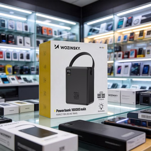 Wozinsky W8-B 100000mAh 30W Powerbank 2xUSB-A and 2xUSB-C with Flashlight - Black