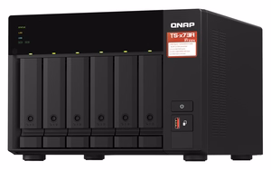 QNAP TS-673A NAS Tower Ryzen Embedded V1500B 8 GB DDR4 0 TB QNAP Turbo System Juoda