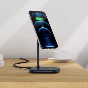Acefast 15W Qi беспроводное зарядное устройство для iPhone (с MagSafe) и Apple AirPods подставка магнитный держатель серый (E6 gray)