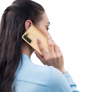 Dux Ducis Skin Pro dėklas atverčiamas dėklas Samsung Galaxy S22 + (S22 Plus) auksinis