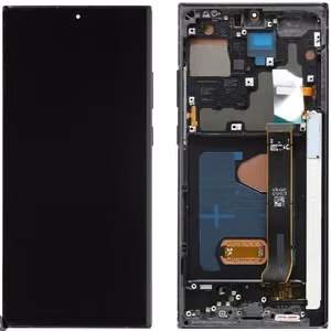 LCD ekranas Samsung N985/N986 Note 20 Ultra su lietimo ekranu ir rėmeliu Mystic Black OLED (tikras dydis)