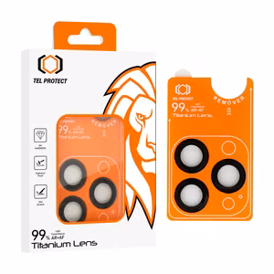 Apsauginis stiklas Tel Protect Titanium Lens 99% AR ant kameros Iphone 15 Pro/15 Pro Max juodas (3 lęšiai)