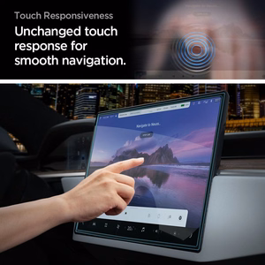 Spigen Glas.tR EZ Fit apsauginis stiklas Tesla Model X 2022 / Model S 2021 - juodas