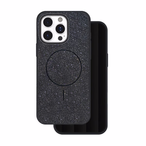 Glitter Thin Mag dėklas for iPhone 17 Pro 6,3" juodas