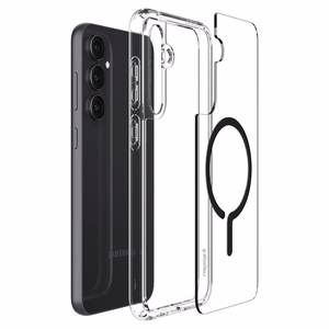 Spigen Ultra Hybrid OneTap Ring magnetinis dėklas telefonui su MagSafe Samsung Galaxy S23 FE - skaidrus juodas