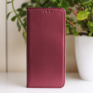 Išmanusis magnetinis dėklas telefonui Motorola Moto G86 burgundiškas