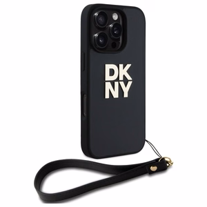 DKNY Wrist Strap Stock Logo dėklas telefonui iPhone 16 Pro Max - juodas