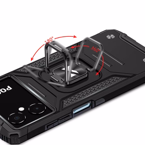 Wozinsky Ring Armor dėklas Samsung Galaxy A03 šarvuotas dangtelis magnetinis laikiklis žiedas juodas