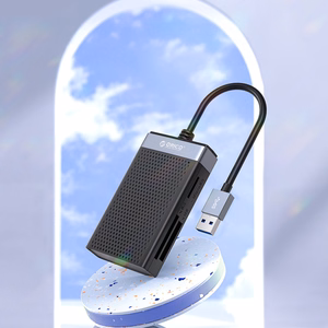 Orico CL4D-A3 USB-A 3.0 SD microSD CF MS 5 Gb/s Memory Card Reader - Black and Silver