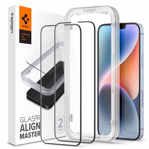 Spigen ALM Glass FC закалённое стекло для iPhone 13 / 13 Pro / 14 / 16e / 17e - чёрный 2 шт