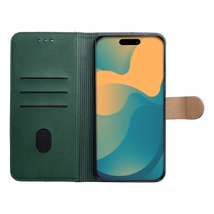 Atverčiamas dėklas Motorola G67 / G77 Split Book, žalias ir auksinis