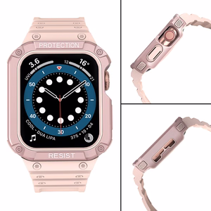 Protect Strap Ремешок для Apple Watch 42/44/45mm с бронированным чехлом - розовый