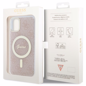 Guess GUHMN61H4STP iPhone 11 6.1" rožinis/rožinis kietas dėklas 4G MagSafe