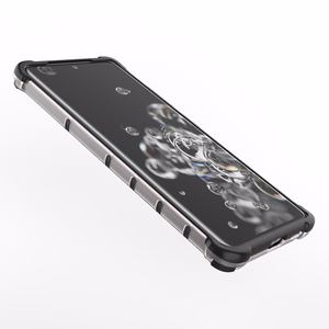 Korinio dizaino dėklas šarvuotas dangtis su geliniu rėmeliu Samsung Galaxy S22 Ultra mėlynas