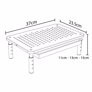 Maclean MC-946 monitoriaus ir nešiojamo kompiuterio stovas 13″-32″, 3 lygių aukščio reguliavimas su staltiumi, iki 20 kg