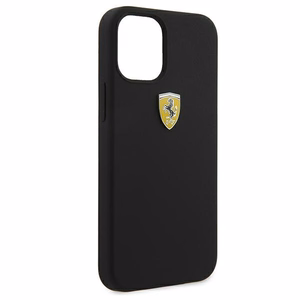 Ferrari FESSIHCP12SBK iPhone 12 mini 5.4" juodas/juodas kietas dėklas On Track Silicone