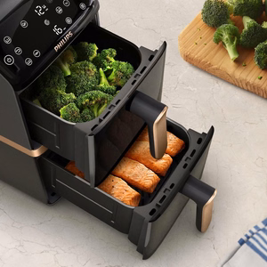 Philips Dual Basket Airfryer NA462/70 4000 Series Power 2750 W Capacity 10 L Rapid Air technology Black