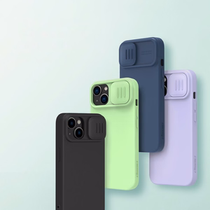 Nillkin CamShield Magnetic magnetinis silikoninis MagSafe dėklas su kameros apsauga, skirtas iPhone 14 Plus – žalias