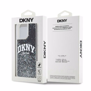 DKNY Liquid Glitter Big Logo dėklas, skirtas iPhone 14 Pro Max, juodas